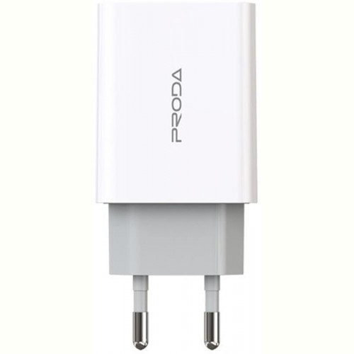 Мережевий зарядний пристрій Proda PD-A28i (2USB 2.4A) White (PD-A28i-WH) + кабель Ligthtning