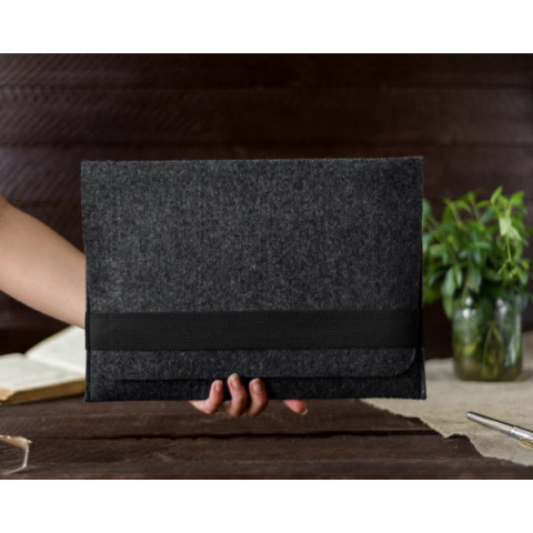 Чохол для ноутбука Gmakin для Macbook Pro 14 темно-сірий, горизонтальний, на гуму (GM14-14)
