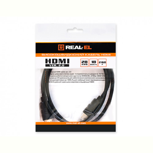 Кабель REAL-EL (EL123500011) HDMI-HDMI M/M v2.0 1м