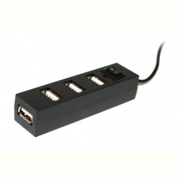 Концентратор USB2.0 Voltronic 4хUSB2.0 Black (YT-HUB4-B/07243), Blister