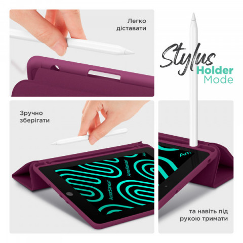 Чохол ArmorStandart Smart Fold Pen для Samsung Galaxy Tab S10 FE+ Plum (ARM85559)