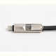 Кабель Cablexpert (CCPB-ML-USB-05BK) USB 2.0 BM - Lightning + microUSB, преміум, плоский, 1м, чорний
