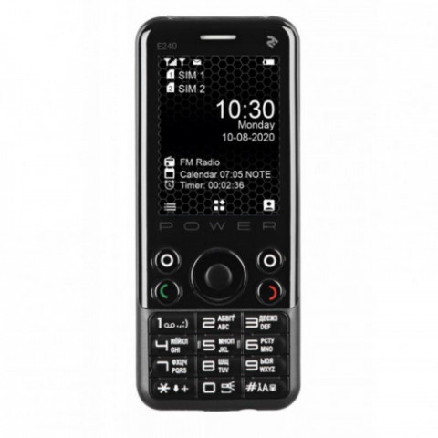 Мобiльний телефон 2E E240 Power Dual Sim Black (680576170088)