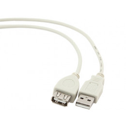 Кабель Cablexpert (CC-USB2-AMAF-75CM/300), USB2.0 AM - USB2.0 AF, 0.75м, білий