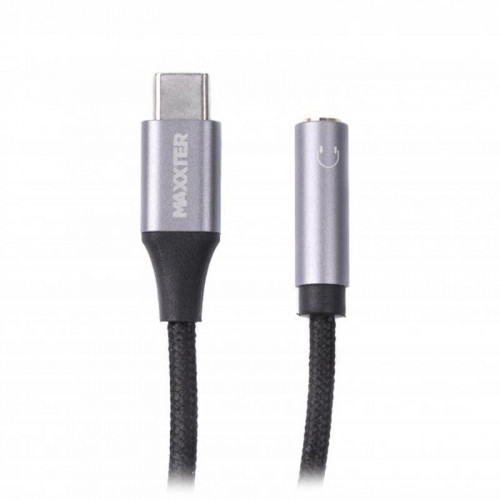 Адаптер-перехідник Maxxter (A-CM34), USB-C-3.5 мм, сірий