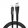 Кабель ColorWay USB-Lightning, 2.4А, 1м, Zinc Alloy + Led, Black (CW-CBUL035-BK)