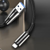 Кабель ColorWay USB-Lightning, 2.4А, 1м, Zinc Alloy + Led, Black (CW-CBUL035-BK)