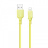 Кабель ColorWay USB-Lightning, soft silicone, 2.4А, 1м, Yellow (CW-CBUL043-Y)