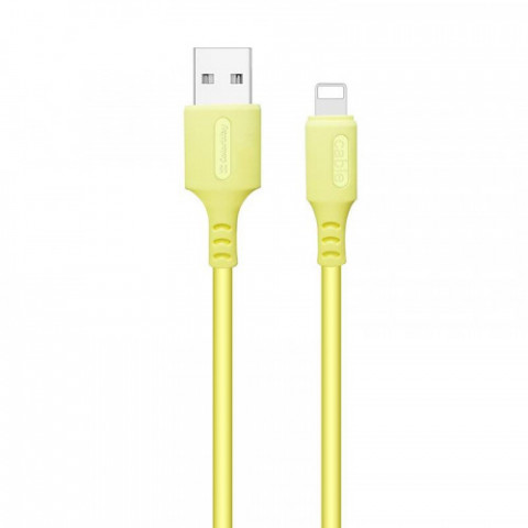 Кабель ColorWay USB-Lightning, soft silicone, 2.4А, 1м, Yellow (CW-CBUL043-Y)