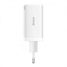 МЗП Baseus GaN5 Pro 65W (2 Type-С+USB ) + Кабель Type-C to Type-C 100W (1m) white