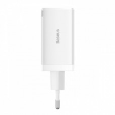 МЗП Baseus GaN5 Pro 65W (2 Type-С+USB ) + Кабель Type-C to Type-C 100W (1m) white