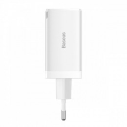 МЗП Baseus GaN5 Pro 65W (2 Type-С+USB ) + Кабель Type-C to Type-C 100W (1m) white