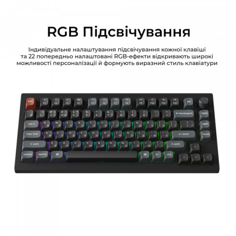 Клавіатура бездротова Keychron V1 Ultra Keychron Red Switch Black RGB (V1U-D1-UA) Купити в Україні