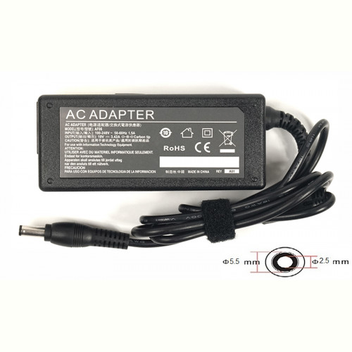 Блок живлення PowerPlant для ноутбуков Acer, Asus 220V, 19V 65W 3.42A 5.5х2.5мм (AC65F5525)