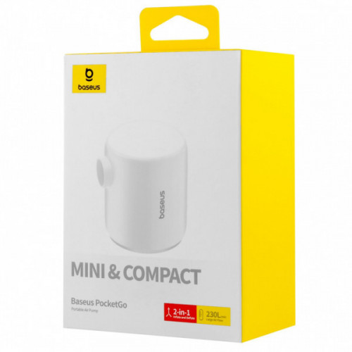Портативний насос Baseus PocketGo Portable Air Pump white Купити в Україні