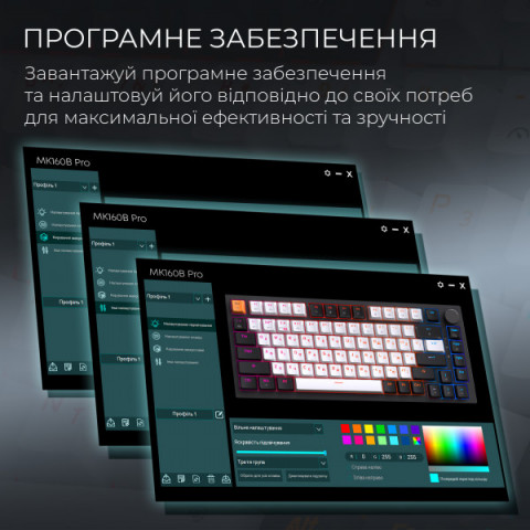 Бездротова механічна клавіатура GamePro MK160 QLAB Sakura Switch Black Купити в Україні