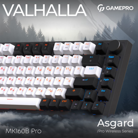 Бездротова механічна клавіатура GamePro MK160 QLAB Sakura Switch Black Купити в Україні