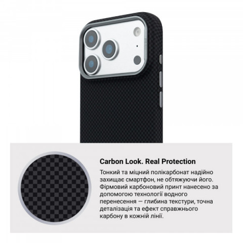 Чохол ArmorStandart LikeCarbon2 MagCase для Apple iPhone 17 Pro Max Kevlar Black (ARM88377)