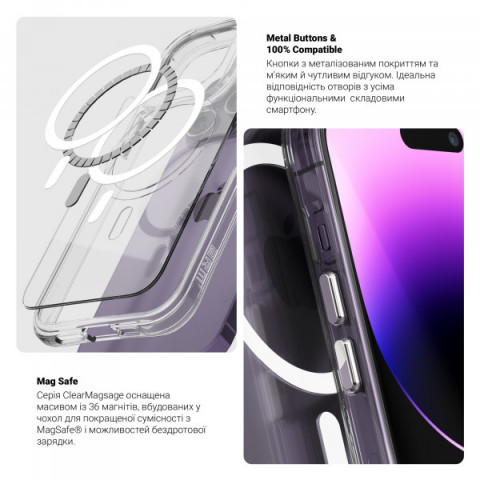 Чохол ArmorStandart Clear Magsafe для Apple iPhone 16 Pro Tansparent (ARM78563)