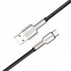 Кабель ColorWay USB-USB Type-C, head metal, 2.4А, 1м, Black (CW-CBUC046-BK)
