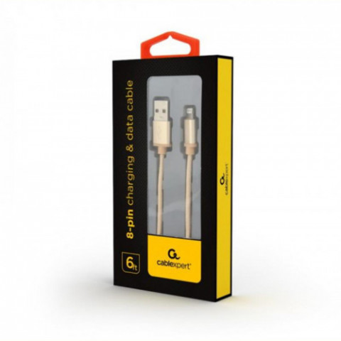 Кабель Cablexpert (CCB-mUSB2B-AMLM-6-G) USB 2.0 - Lightning, 1.8м, золотистий