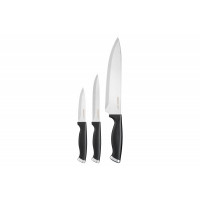 Набір ножів Ardesto Gemini Gourmet, 3 предмети, нержавіюча сталь, пластик, чорний