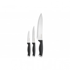 Набір ножів Ardesto Gemini Gourmet, 3 предмети, нержавіюча сталь, пластик, чорний