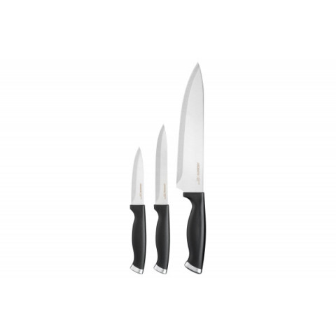 Набір ножів Ardesto Gemini Gourmet, 3 предмети, нержавіюча сталь, пластик, чорний