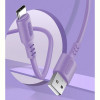 Кабель ColorWay USB-USB Type-C, soft silicone, 2.4А, 1м, Purple (CW-CBUC044-PU)