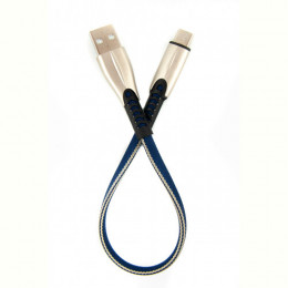 Кабель Dengos USB-USB Type-C 0.25м Blue (PLS-TC-SHRT-PLSK-BLUE)