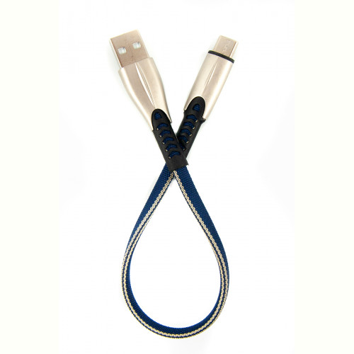 Кабель Dengos USB-USB Type-C 0.25м Blue (PLS-TC-SHRT-PLSK-BLUE)