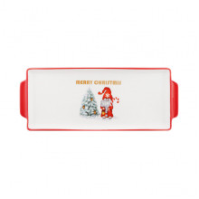 Блюдо Ardesto Christmas Gnomes, 30х12см, порцеляна, прямокутна