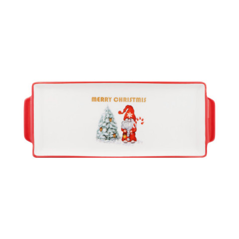 Блюдо Ardesto Christmas Gnomes, 30х12см, порцеляна, прямокутна