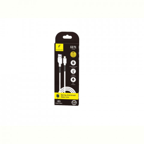 Кабель SkyDolphin S27L Spring Anti-Brake USB - Lightning (M/M), 1 м, White (SDUSB-000608)