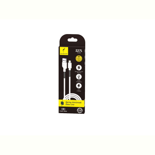 Кабель SkyDolphin S27L Spring Anti-Brake USB - Lightning (M/M), 1 м, White (SDUSB-000608)