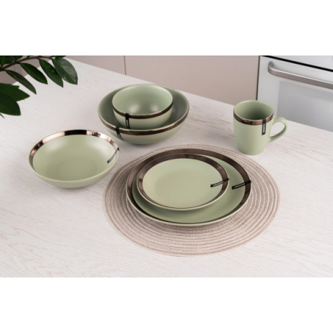 Тарілка супова Ardesto Liguria Green bay, 20см, кераміка, зелений