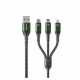 Кабель WK WDC-170 Raython 3-in-1 Lightning-МicroUSB-Type-C 6A, 1.2м Black (6941027631980)