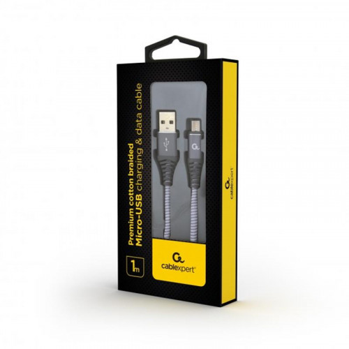 Кабель Cablexpert (CC-USB2B-AMmBM-1M-WB2) USB 2.0 A - microUSB B, преміум, 1м, сірий