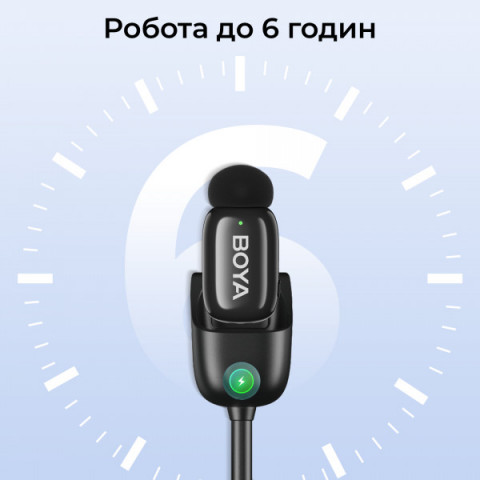 Бездротовий петличний мікрофон Boya mini 2-06 Type-C Black Купити в Україні