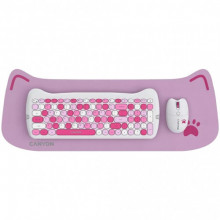 Комплект бездротовий (клавіатура, мишка) Canyon HSET-W6 Kitty Edition Pink (CNS-HSETW6PK)