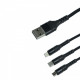 Кабель Remax RC-186th Speed 2.1A USB-Lightning/microUSB/USB Type-C, 1м Black (6954851204589)