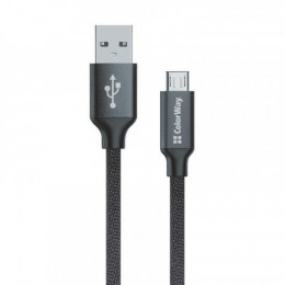 Кабель ColorWay USB-MicroUSB, 1м Black (CW-CBUM002-BK)