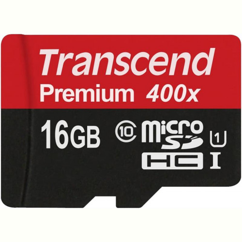 Карта пам`ятi MicroSDHC 16GB UHS-I Class 10 Transcend Premium 400x (TS16GUSDCU1)