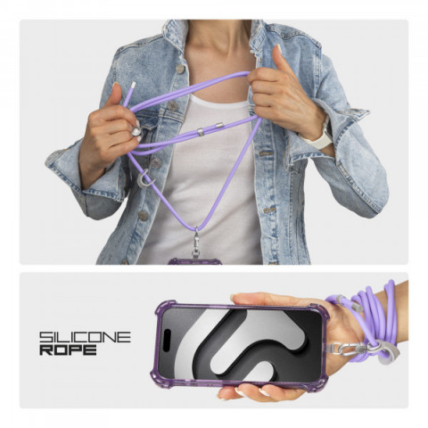 Ремінець для смартфону ArmorStandart Silicone Rope Titanium Violet with Grey holder (ARM76274)