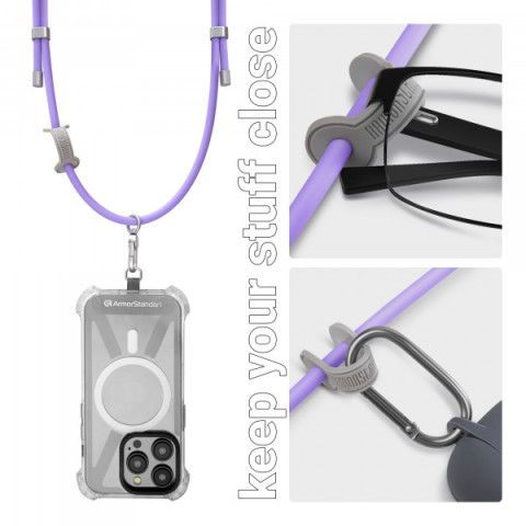 Ремінець для смартфону ArmorStandart Silicone Rope Titanium Violet with Grey holder (ARM76274)