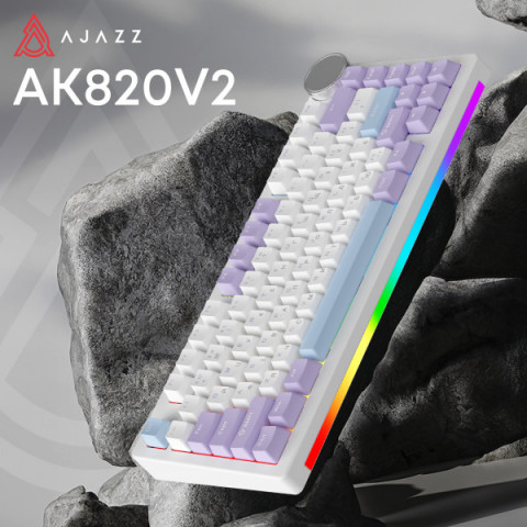 Бездротова механічна клавіатура Ajazz AK820 V2 Coconut Flake Switch (AK820-V2-CF-PWB) Купити в Україні