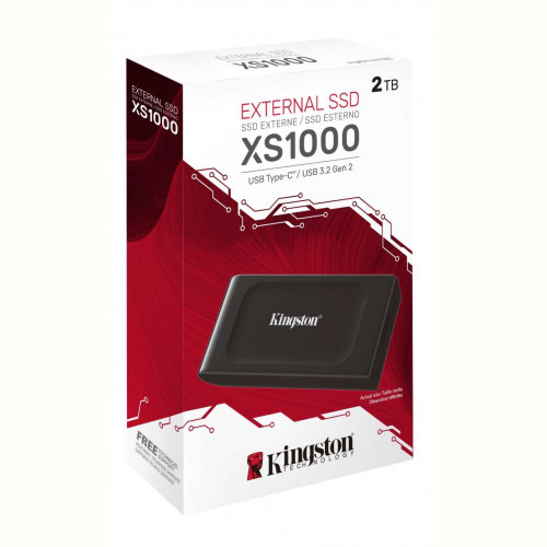 Накопичувач зовнішній SSD Portable USB 2.0ТB Kingston SXS1000 Black (SXS1000/2000G)