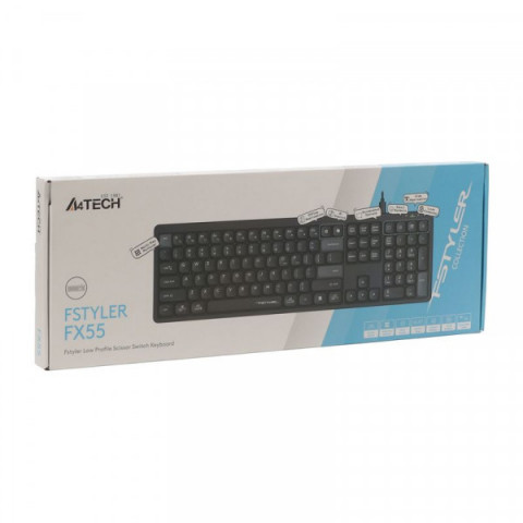 Клавіатура A4-Tech Fstyler FX55 (Black), колір чорний, USB