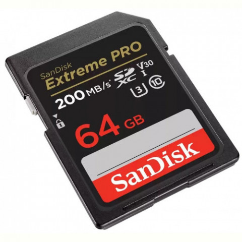 Карта пам`яті SDXC 64GB UHS-I/U3 Class 10 SanDisk Extreme Pro V30 R200/W90MB/s 4K (SDSDXXU-064G-GN4IN)