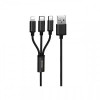 Кабель WK WDC-091th Type-C/Lightning/MicroUSB-USB 2,8А, 1.15м Black (6941027606490)